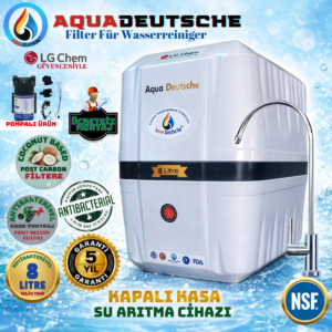 AQUA DEUTSCHE ÜCRETSİZ MONTAJ&POMPALI 8 LİTRE 7 FİLTRE 14 AŞAMA SU ARITMA CİHAZI
