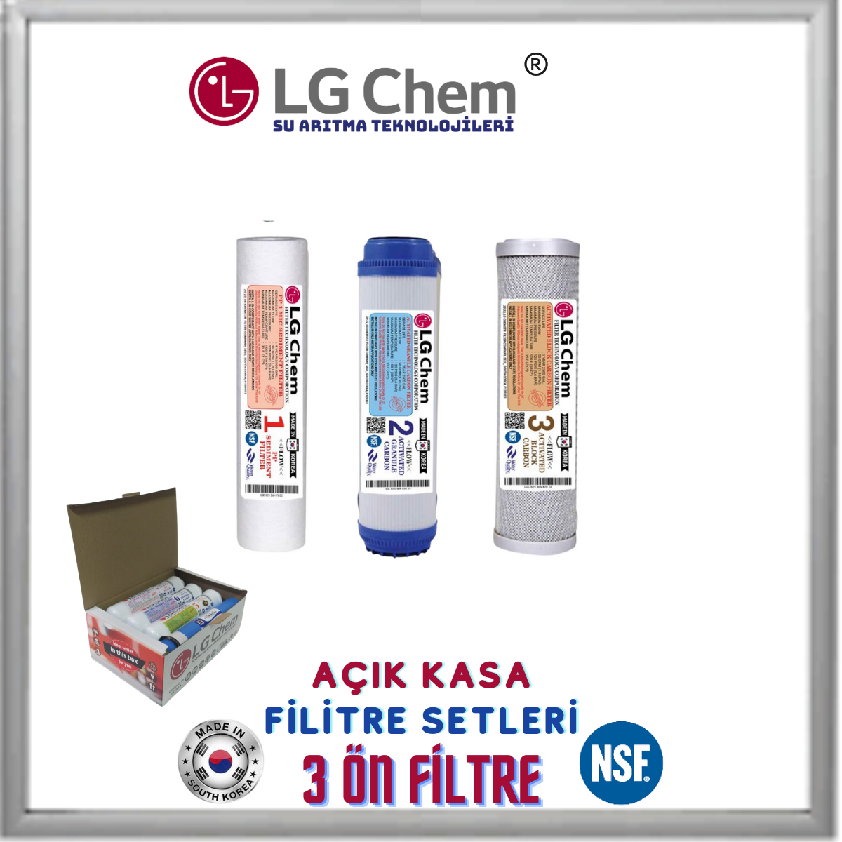 LG Chem GOLD AÇIK KASA SU ARITMA CİHAZLARI İÇİN 3 ÖN FİLTRE SETİ