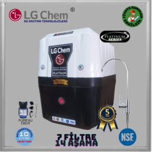 LG Chem PLATINUM POMPALI & MONTAJ DAHİL 8 LİTRE 7 FİLTRE 14 AŞAMA TERS OZMOZ SİSTEMLİ SU ARITMA CİHAZI