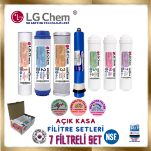LG Chem GOLD AÇIK KASA SU ARITMA CİHAZLARI İÇİN 90 GPD NANO MEMBRANLI 7 FİLTRE 14 AŞAMA FİLTRE SETİ