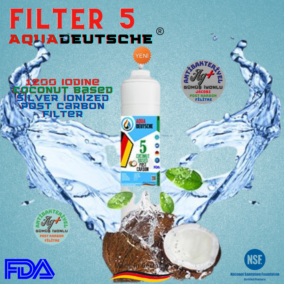 AQUA DEUTSCHE ÜCRETSİZ MONTAJ&POMPALI 8 LİTRE 7 FİLTRE 14 AŞAMA SU ARITMA CİHAZI - Görsel 5