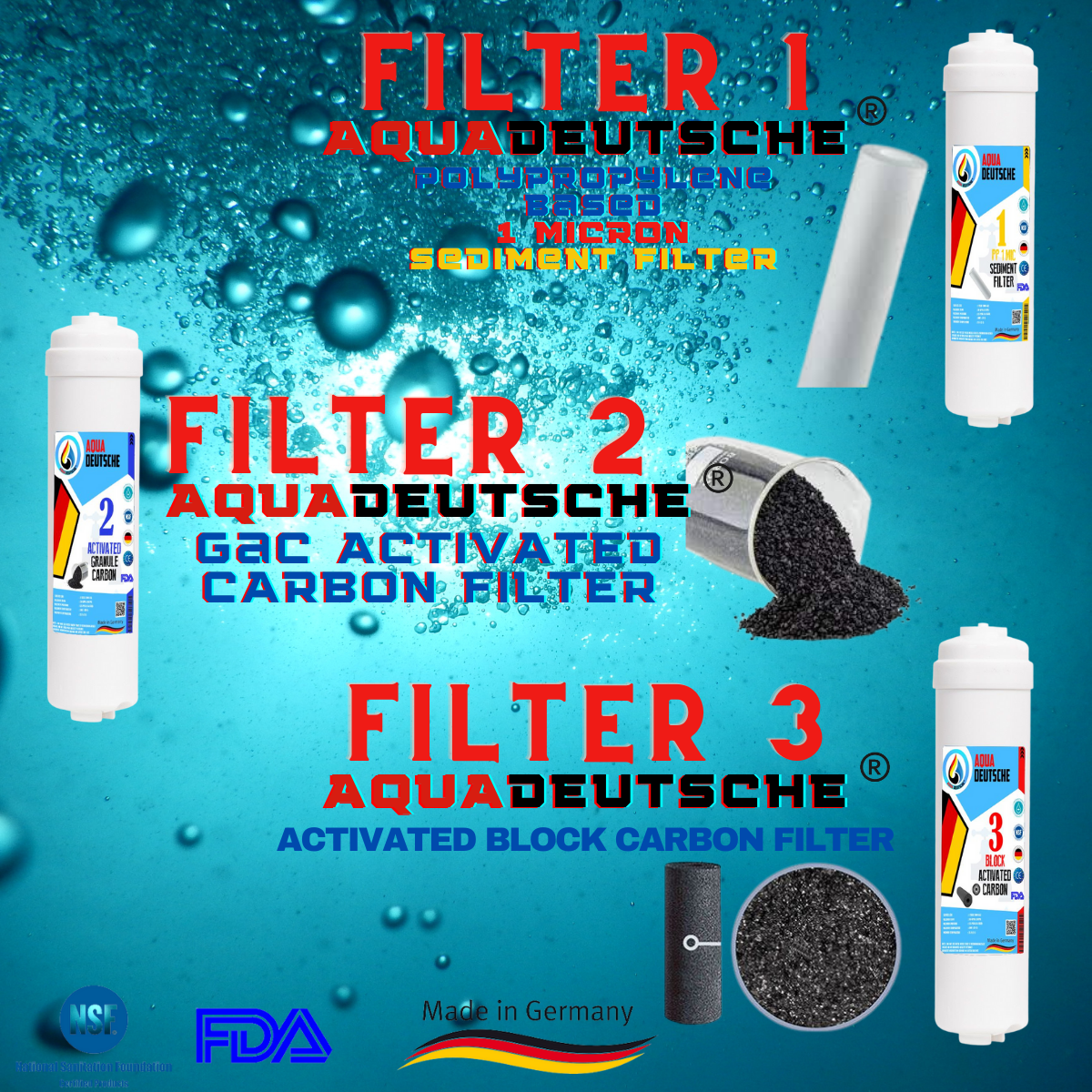 AQUA DEUTSCHE ÜCRETSİZ MONTAJ&POMPALI 8 LİTRE 7 FİLTRE 14 AŞAMA SU ARITMA CİHAZI - Görsel 3