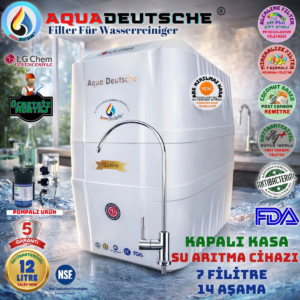 AQUA DEUTSCHE ÜCRETSİZ MONTAJ&POMPALI 12 LİTRE 7 FİLTRE 14 AŞAMA SU ARITMA CİHAZI