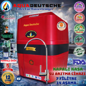 AQUA DEUTSCHE ÜCRETSİZ MONTAJ&POMPALI 12 LİTRE 7 FİLTRE 14 AŞAMA SU ARITMA CİHAZI