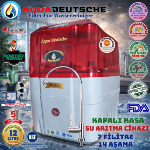 AQUA DEUTSCHE ÜCRETSİZ MONTAJ&POMPALI 12 LİTRE 7 FİLTRE 14 AŞAMA SU ARITMA CİHAZI