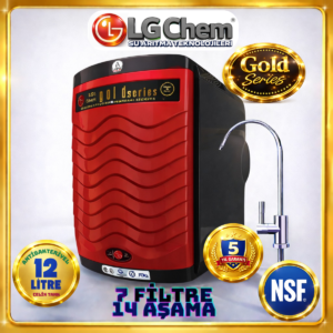 LG Chem GOLD KIRMIZI RENK 12 LİTRE 7 FİLTRE 14 AŞAMA TERS OZMOZ SU ARITMA CİHAZI