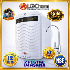 LG Chem GOLD POMPALI BEYAZ RENK 12 LİTRE 7 FİLTRE 14 AŞAMA TERS OZMOZ SU ARITMA CİHAZI