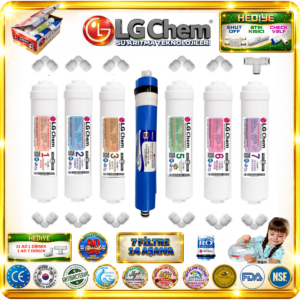 LG Chem GOLD KAPALI KASA SU ARITMA CİHAZI 7 FİLTRE 14 AŞAMALI 90 GPD NANO MEMBRANLI SET