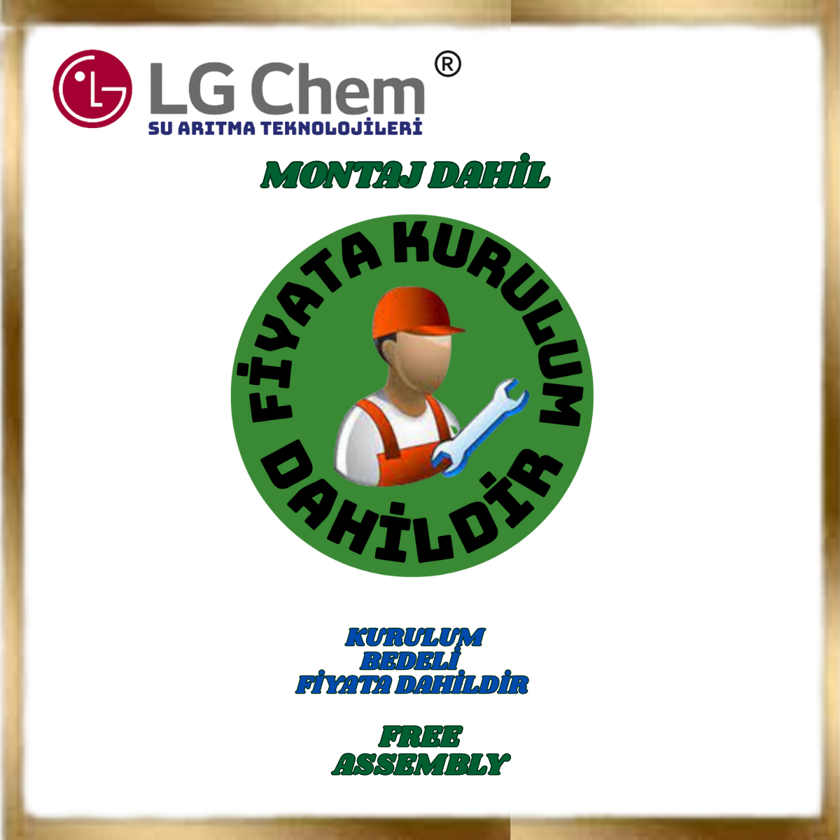 LG Chem GOLD KAPALI KASA SU ARITMA CİHAZLARI İÇİN 5 FİLTRELİ ÜCRETSİZ MONTAJLI 90 GPD NANO MEMBRANLI FİLTRE SETİ - Görsel 2