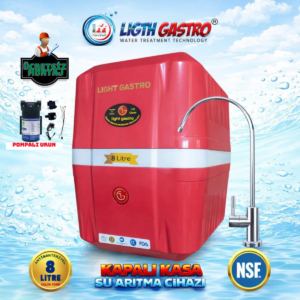 LIGTH GASTRO SPECIAL ÜCRETSİZ MONTAJ&POMPALI 8 LİTRE 90 GPD MEMBRANLI SU ARITMA CİHAZI