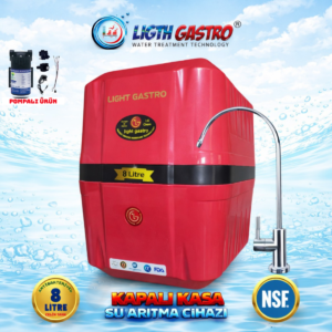 LIGTH GASTRO SPECIAL POMPALI 8 LİTRE 90 GPD MEMBRANLI SU ARITMA CİHAZI