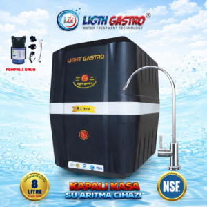 LIGTH GASTRO SPECIAL POMPALI 8 LİTRE 90 GPD MEMBRANLI SU ARITMA CİHAZI