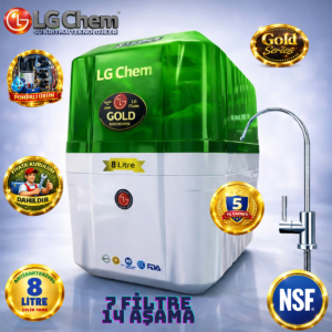 LG Chem GOLD YEŞİL BEYAZ ÜCRETSİZ MONTAJ&POMPALI 8 LİTRE 7 FİLTRE 14 AŞAMA SU ARITMA CİHAZI