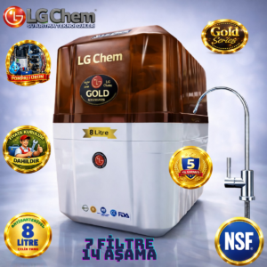 LG Chem GOLD BEYAZ RENK ÜCRETSİZ MONTAJ&POMPALI 8 LİTRE 7 FİLTRE 14 AŞAMA SU ARITMA CİHAZI