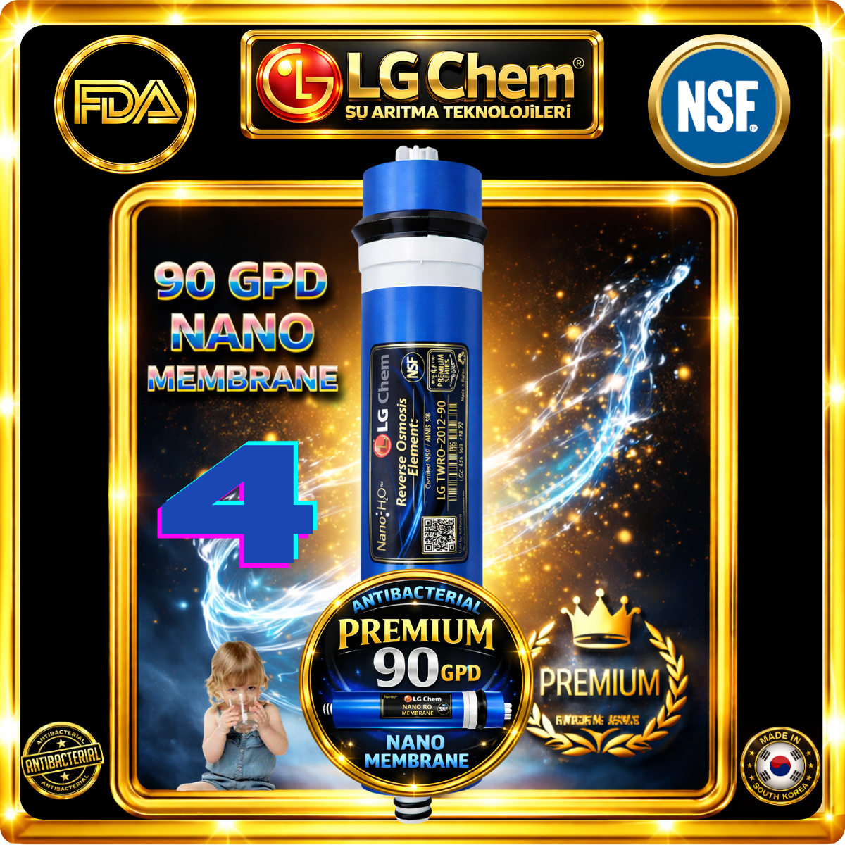 LG Chem PREMIUM 7 FİLTRE 14 AŞAMA KAPALI KASA SU ARITMA CİHAZI FİLTRE SETİ - Görsel 6