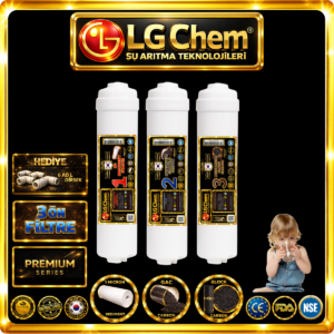 LG Chem PREMIUM 3 ÖN FİLTRELİ KAPALI KASA SU ARITMA CİHAZI FİLTRE SETİ.