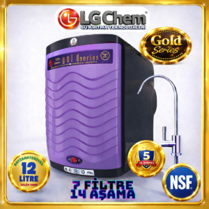 LG Chem GOLD LİLA SİYAH RENK 12 LİTRE 7 FİLTRE 14 AŞAMA TERS OZMOZ SU ARITMA CİHAZI