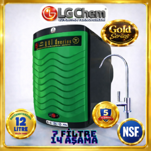 LG Chem GOLD YEŞİL SİYAH RENK 12 LİTRE 7 FİLTRE 14 AŞAMA TERS OZMOZ SU ARITMA CİHAZI