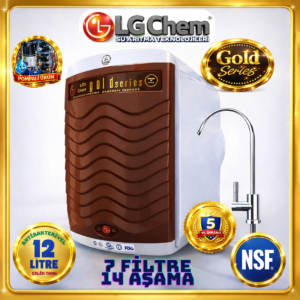 LG Chem GOLD BEYAZ RENK POMPALI 12 LİTRE 7 FİLTRE 14 AŞAMA TERS OZMOZ SU ARITMA CİHAZI