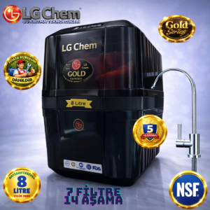 LG Chem GOLD SİYAH ÜCRETSİZ MO NTAJ 8 LİTRE 7 FİLTRE 14 AŞAMA SU ARITMA CİHAZI