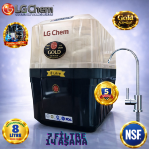 LG Chem GOLD SİYAH POMPALI CİHAZ 8 LİTRE 7 FİLTRE 14 AŞAMA SU ARITMA CİHAZI