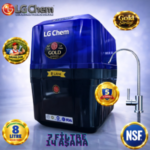 LG Chem GOLD MAVİ SİYAH ÜCRETSİZ MONTAJ 8 LİTRE 7 FİLTRE 14 AŞAMA SU ARITMA CİHAZI