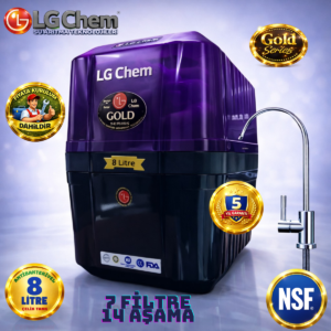 LG Chem GOLD MOR SİYAH ÜCRETSİZ MONTAJ 8 LİTRE 7 FİLTRE 14 AŞAMA SU ARITMA CİHAZI