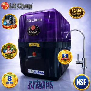 LG Chem GOLD MOR SİYAH ÜCRETSİZ MONTAJ&POMPALI CİHAZ 8 LİTRE 7 FİLTRE 14 AŞAMA SU ARITMA CİHAZI