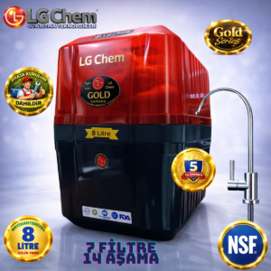 LG Chem GOLD KIRMIZI ÜCRETSİZ MONTAJ 8 LİTRE 7 FİLTRE 14 AŞAMA SU ARITMA CİHAZI