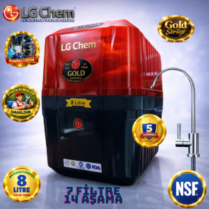 LG Chem GOLD KIRMIZI ÜCRETSİZ MONTAJ&POMPALI 8 LİTRE 7 FİLTRE 14 AŞAMA SU ARITMA CİHAZI
