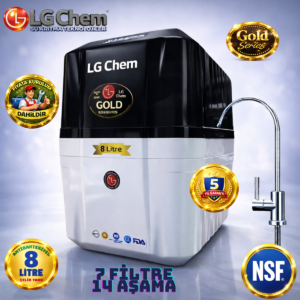 LG Chem GOLD SİYAH BEYAZ ÜCRETSİZ MONTAJ 8 LİTRE 7 FİLTRE 14 AŞAMA SU ARITMA CİHAZI