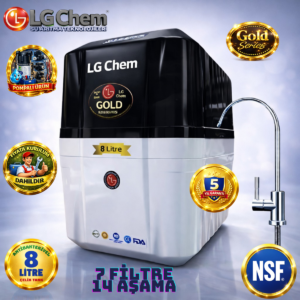LG Chem GOLD SİYAH BEYAZ ÜCRETSİZ MONTAJ&POMPALI 8 LİTRE 7 FİLTRE 14 AŞAMA SU ARITMA CİHAZI