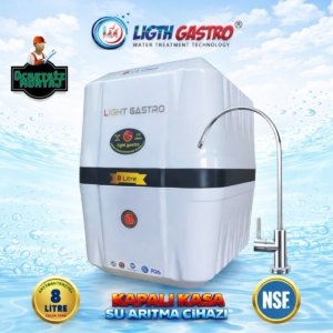 LIGTH GASTRO SPECIAL ÜCRETSİZ MONTAJ 8 LİTRE 90 GPD MEMBRANLI SU ARITMA CİHAZI