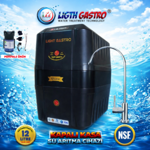 LİGTH GASTRO SPECIAL POMPALI 12 LİTRE 90 GPD NANO MEMBRANLI SU ARITMA CİHAZI
