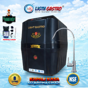 LIGTH GASTRO SPECIAL ÜCRETSİZ MONTAJ&POMPALI 8 LİTRE 90 GPD MEMBRANLI SU ARITMA CİHAZI