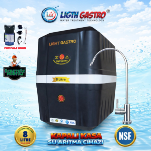 LIGTH GASTRO SPECIAL ÜCRETSİZ MONTAJ&POMPALI 8 LİTRE 90 GPD MEMBRANLI SU ARITMA CİHAZI