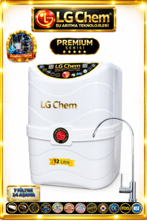 LG Chem PREMIUM SERIES POMPALI 7 Filtre 14 Aşama 12 Litre BEYAZ RENK Su Arıtma Cihazı 90 GPD NANO MEMBRANLI