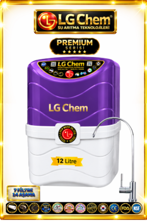 LG Chem PREMIUM SERIES 7 Filtre 14 Aşama 12 Litre LİLA RENK Su Arıtma Cihazı 90 GPD NANO MEMBRANE