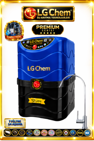 LG Chem PREMIUM SERIES POMPALI 7 Filtre 14 Aşama 12 Litre MAVİ RENK Su Arıtma Cihazı 90 GPD NANO MEMBRANLI