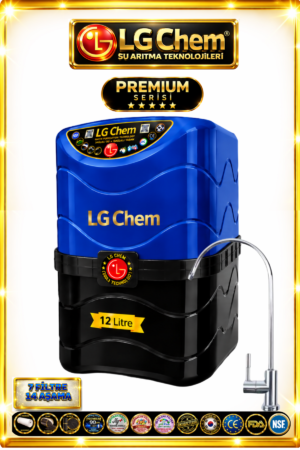 LG Chem PREMIUM SERIES 7 Filtre 14 Aşama 12 Litre MAVİ RENK Su Arıtma Cihazı 90 GPD NANO MEMBRANE