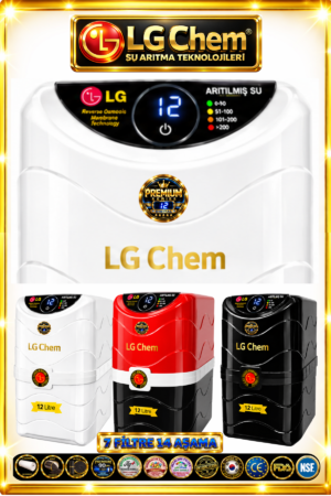 LG Chem PREMIUM DİJİTAL EKRANLI & POMPALI & MONTAJ DAHİL 12 LİTRE 7 FİLTRE 14 AŞAMA BEYAZ RENK SU ARITMA CİHAZI